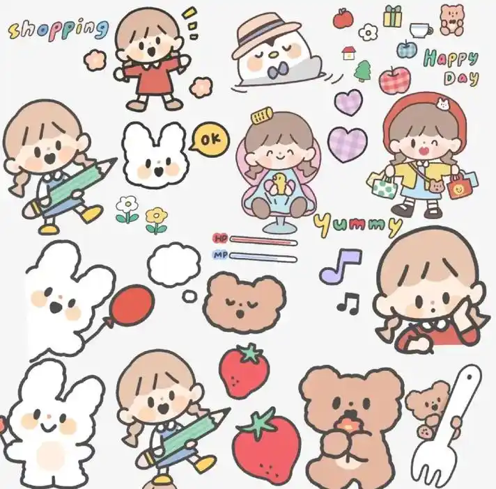 少女心壁纸 #手帐素材 #手帐贴纸 超阔爱的手帐贴纸,要的 - 抖音