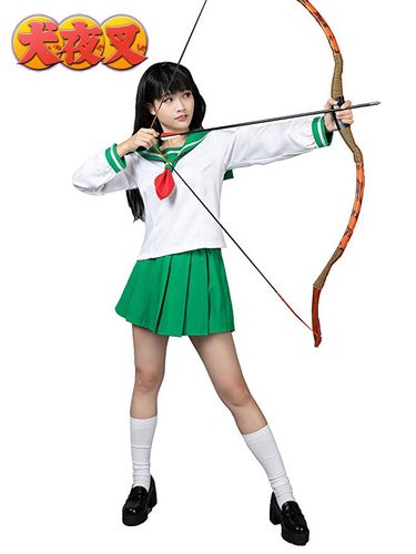 犬夜叉日暮戈薇水手服校服动漫cosplay女装现货/假发弓箭另购优惠券