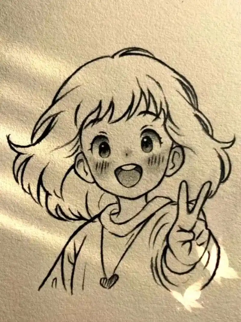 简笔画详细教程 #手绘临摹 #古风女孩  看着自己喜欢的人 - 抖音