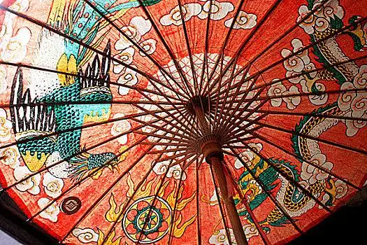 油纸伞乌镇复古怀旧五彩缤纷图案伞骨传统工艺艺术伞纪念品江南水乡