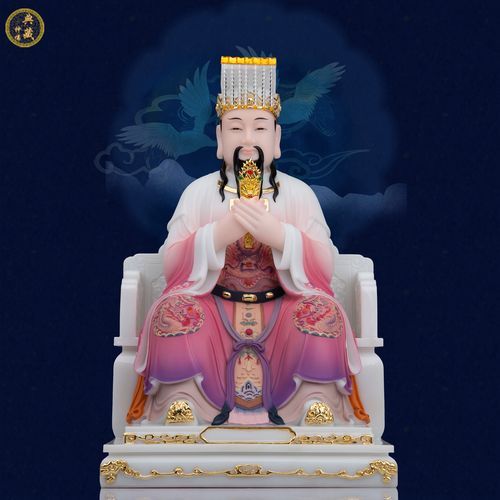 北极中天紫薇大帝帝星神像汉白玉居家供奉道教摆件