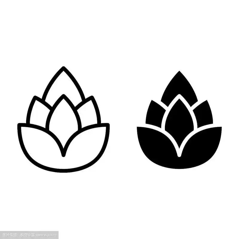 啤酒花行和字形图标啤酒花