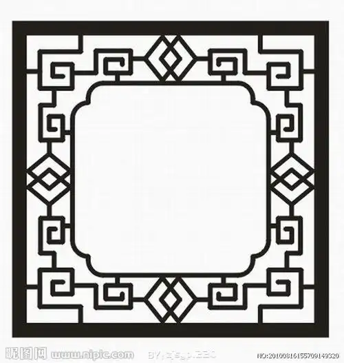 窗花形式边框简笔画木窗简笔画镂空窗简笔画
