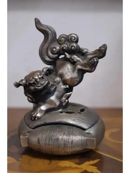 日本昭和时期 银製 香炉 名家清凤製 细节刻画精细 置放空间焚香品茗