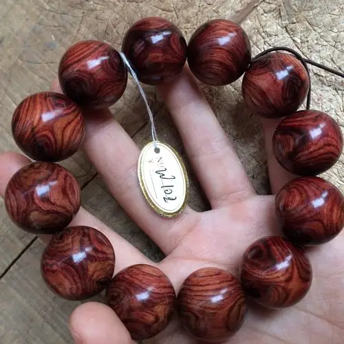 精品紫檀柳 鬼脸 对眼 取心 手串 手链