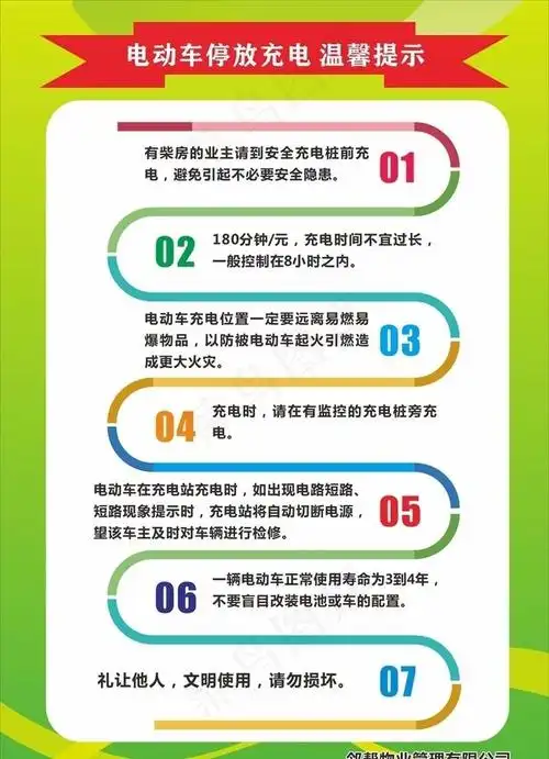 电动车充电须知图片cdr矢量模版下载