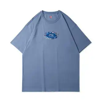 李宁2021夏季短袖男款男子宽松型短袖t恤ahsr363刚ahsr3633故乡蓝s