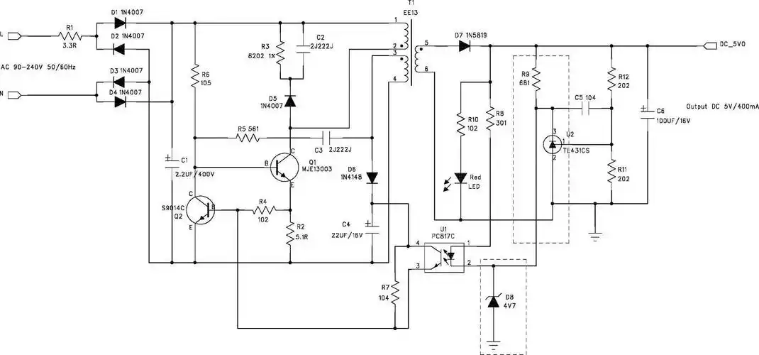 此图为5v/400ma 开关电源电路 以下版权所有: 不求最好但求最贵 关键