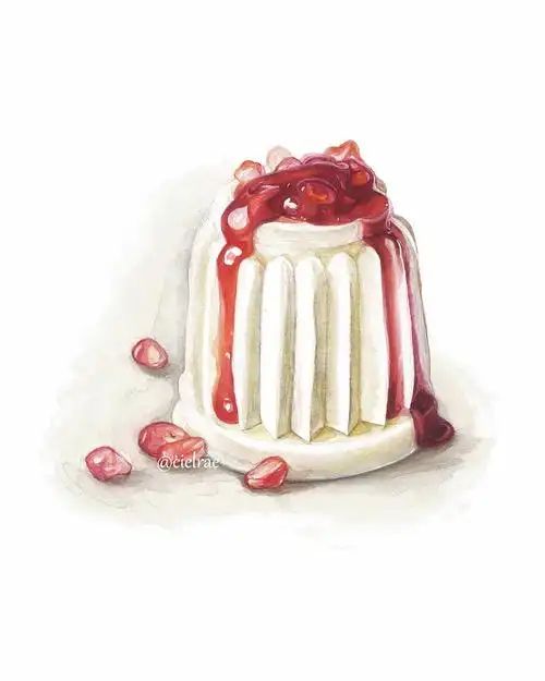 手绘甜品> 来一组"粉红"下午茶