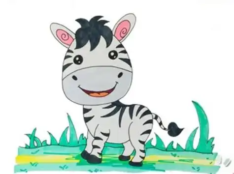 斑马简笔画彩色漂亮图片斑马简笔画画法讲解