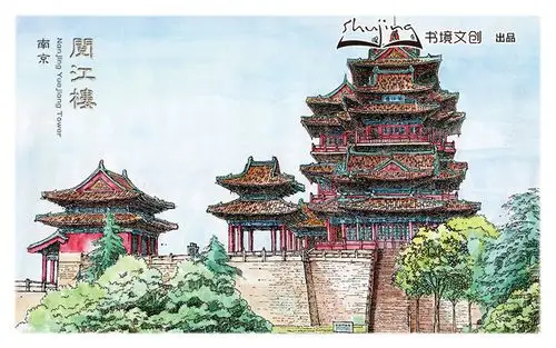 小清新的彩色手绘南京_南京画_最南京_龙