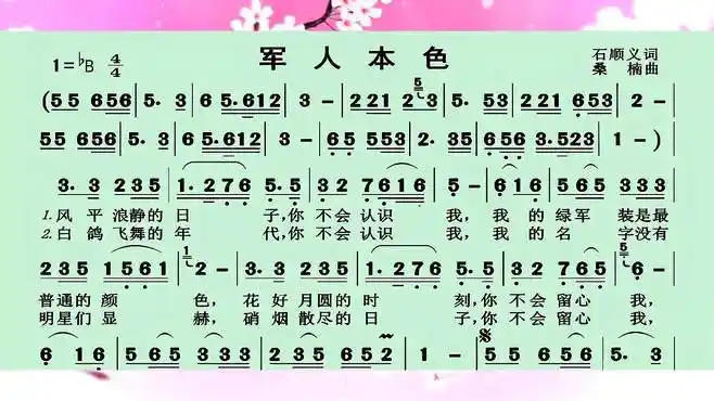 动态有声简谱《军人本色》-音乐视频-搜狐视频