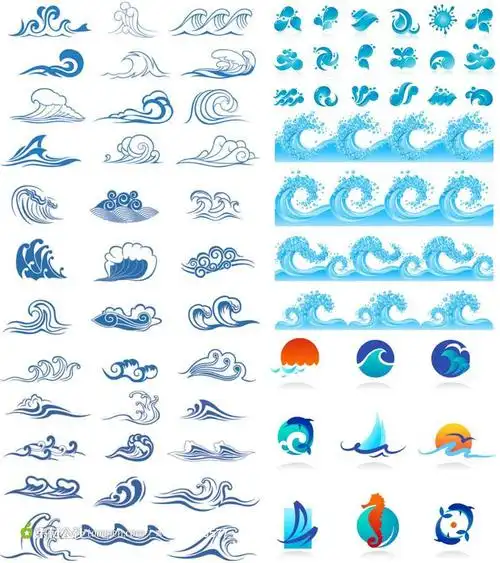 中国传统水纹矢量素材