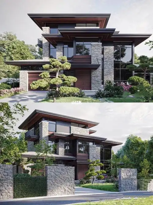 现代轻奢风独栋双层别墅设计