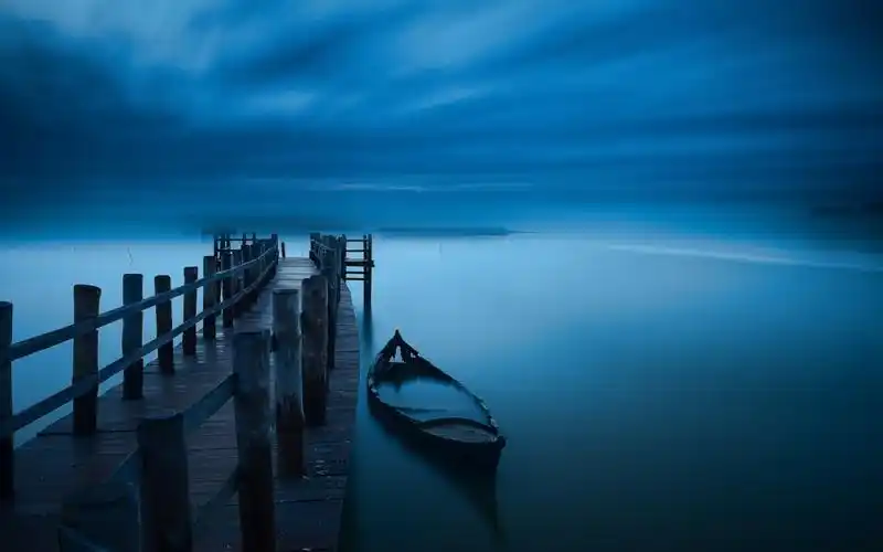 夜,码头,船,湖 壁纸 - 1920x1200