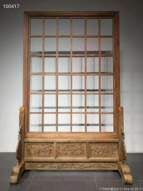 清早期榆木屏风插屏老家具