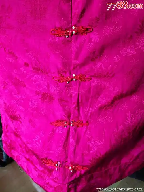 对襟丝绸棉花袄