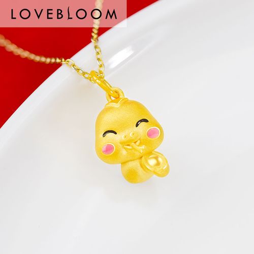 黄金蛇吊坠金蛇9999纯金十二生肖蛇项链女足金999蛇宝宝24k属相