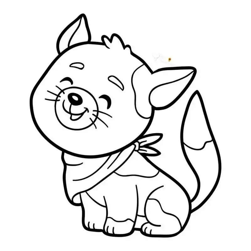 绘画素材‖可爱动物黑白线稿可打印填色2 9015今日蕞后一更依然是