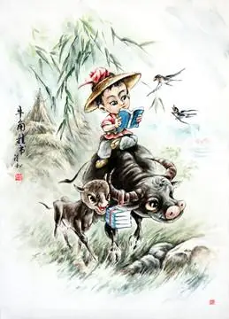 牛角挂书图片