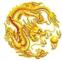 圆圈形状金色飞龙真龙头像
