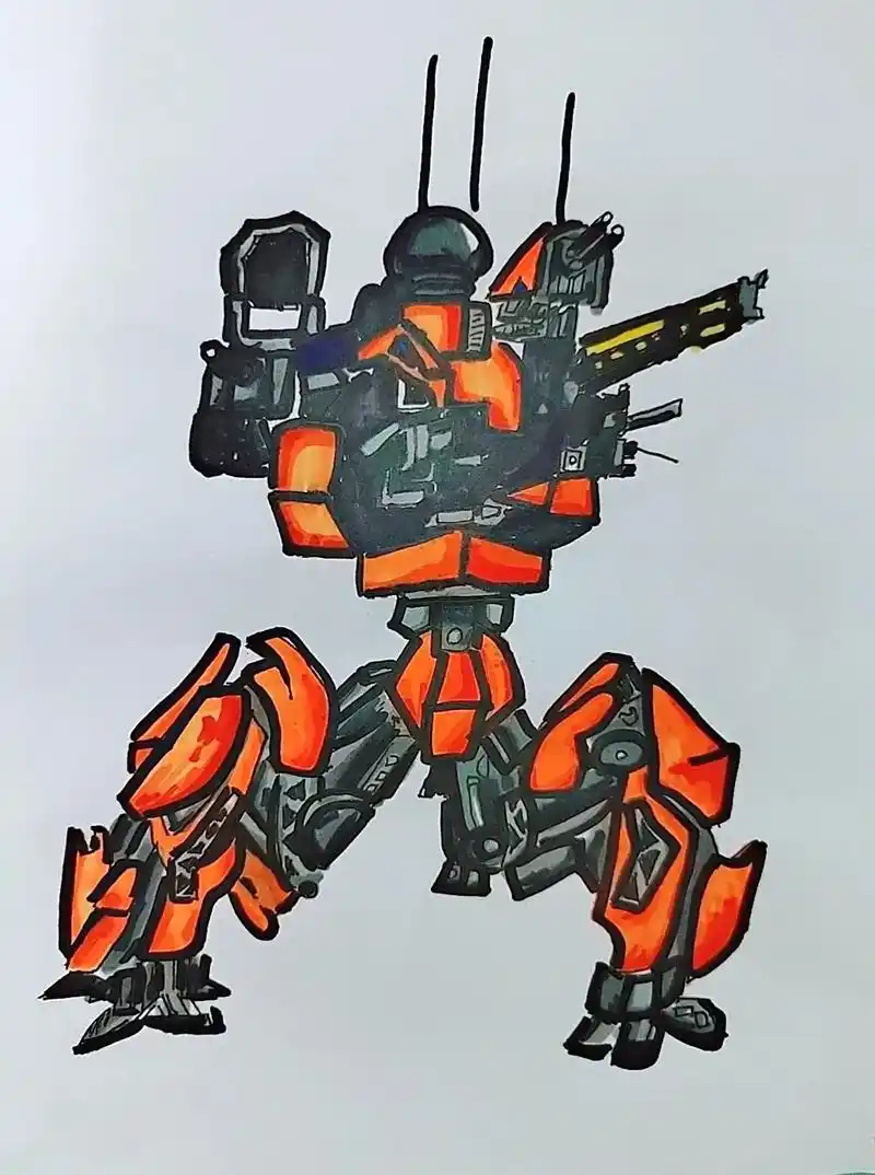 超酷机器人变形机甲.原创绘画#一年级小学生爱画画#一起学画画 - 抖音