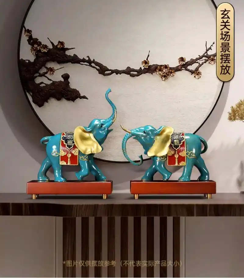 吉祥平安的大象摆件家居装饰客厅玄关摆放.