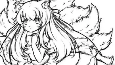 漫画九尾狐简笔画人形