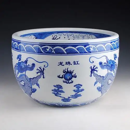 景德镇陶瓷龙珠缸龙珠缸图片青花瓷大缸价格