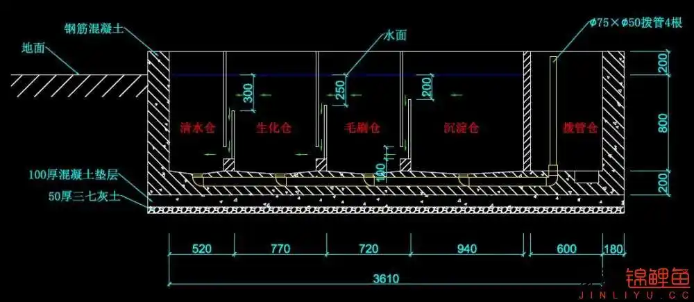 准备建池,画了些图纸,请大神指导 - 鱼缸鱼池 - 龙巅锦鲤鱼