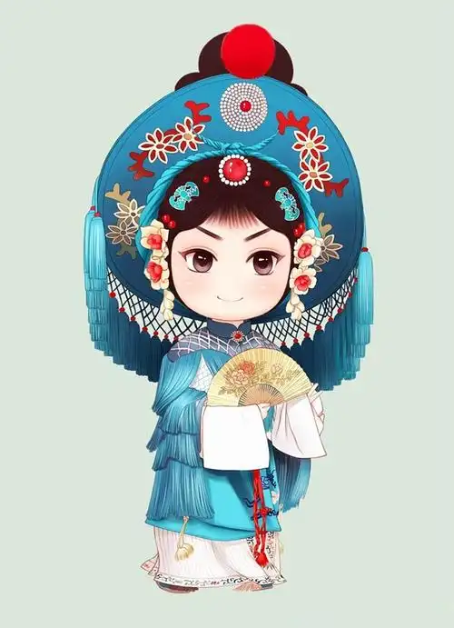 q版京剧人物卡通形象以当下流行的绘画方式展现京剧人物的魅力,引领