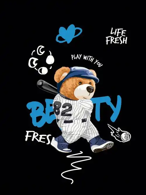 棒球熊图案设计