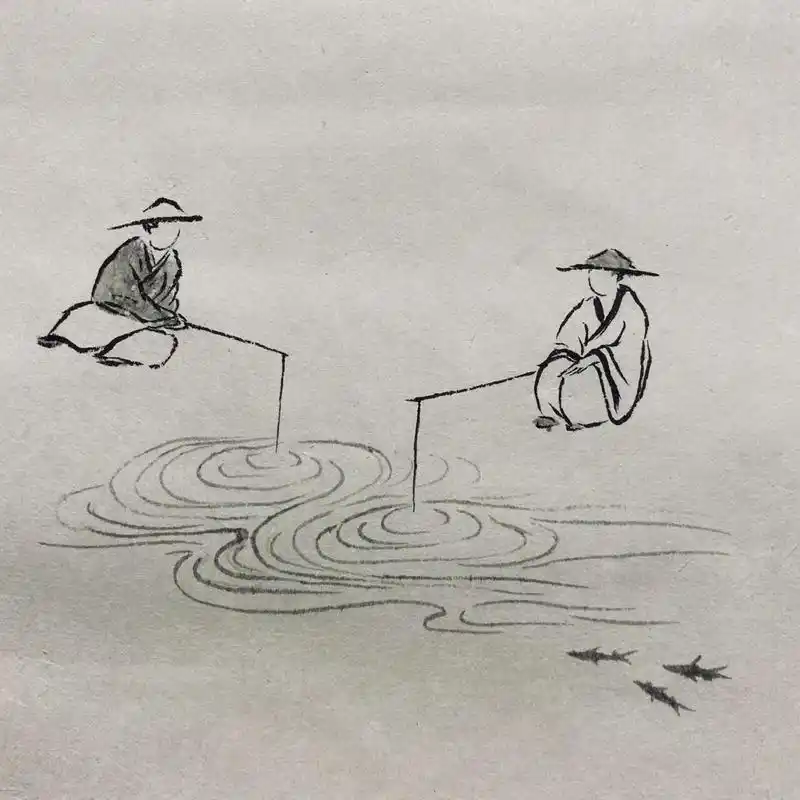 山水画 点景人物 一组山水画小人,工作日,闲暇时间来摸个鱼喝个茶