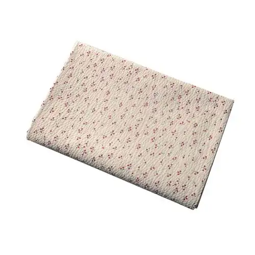 米白底蓝红小小花枝盐缩纯棉布春diy上衣汉服装童装娃衣手作面料