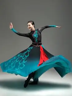 舞依恋定制女蒙古练习长裙艺考级民族舞蹈表演出定做比赛舞台服装