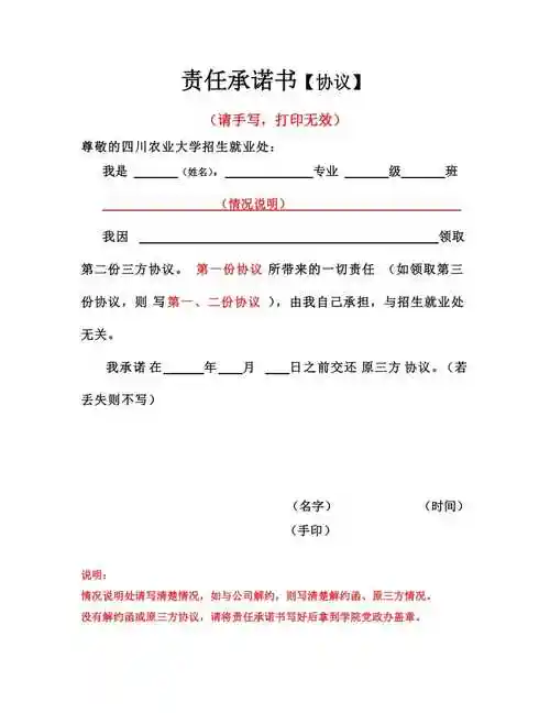 责任承诺书【协议】