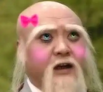 求一法海头像是p过的加脸蛋的,还有一个红色蝴蝶结