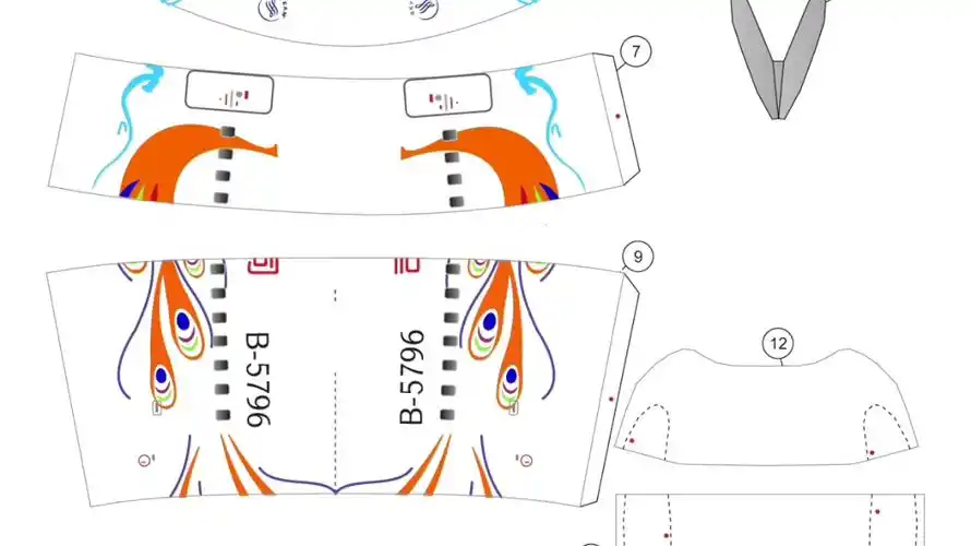 中国东方航空b737-800孔雀彩绘纸模图纸