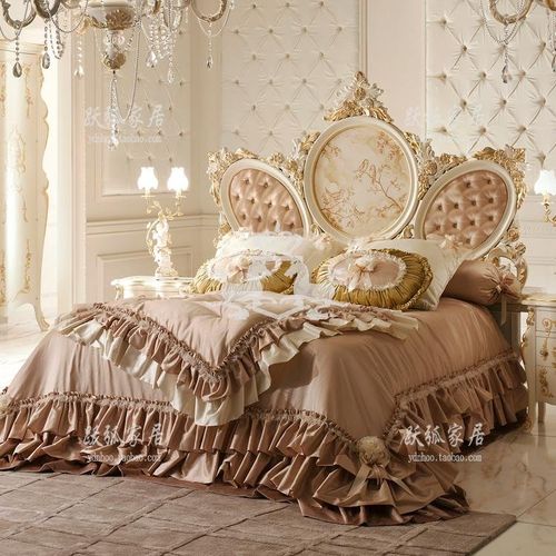 巴洛克g家具彩绘实木雕刻欧法式公主卧室双人床意大利1.82米婚床