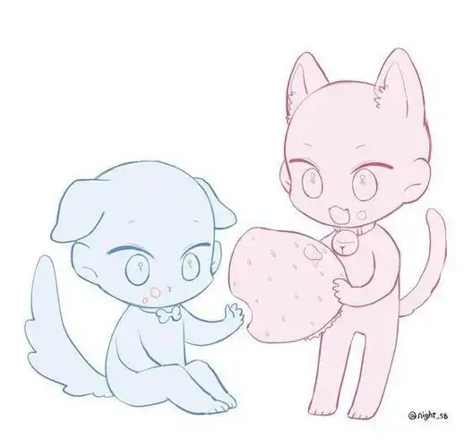 q版,兽人模板,太萌了#绘画参考##q版