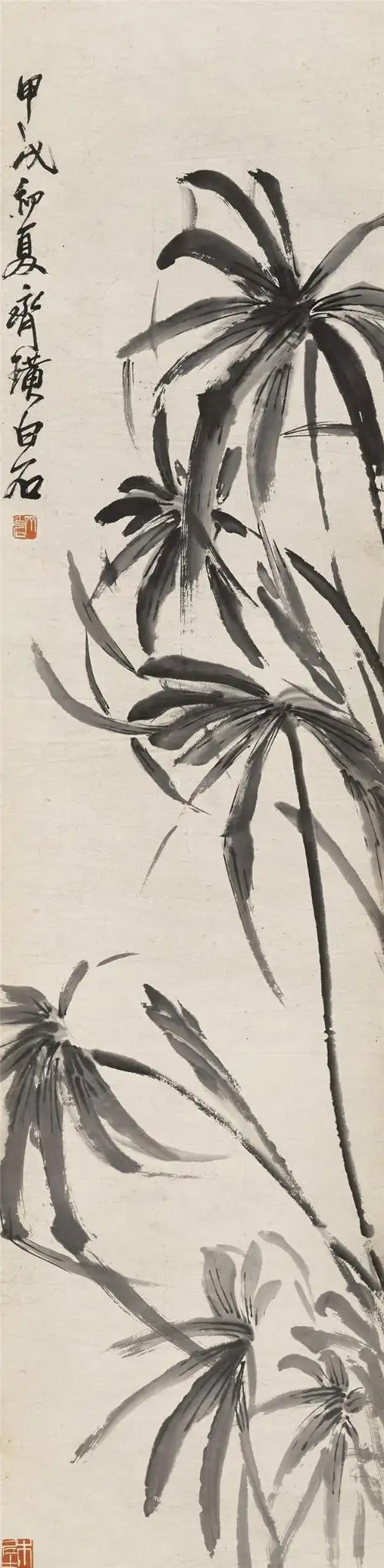 齐白石(1864～1957) 1934年作 芭蕉图 镜芯 纸本水墨