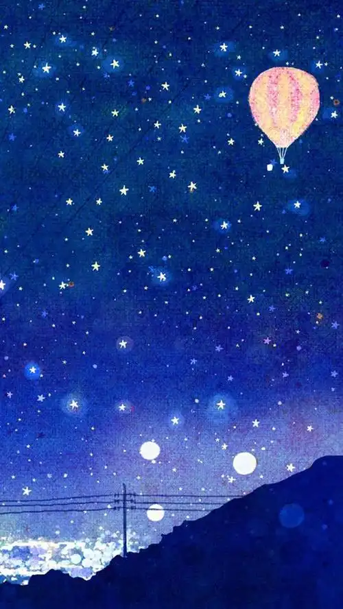 手绘水彩夜空背景