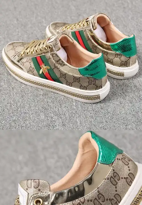 古驰男鞋高品质品牌脏脏鞋酷奇板鞋男潮流休闲轻奢奢侈品金色38