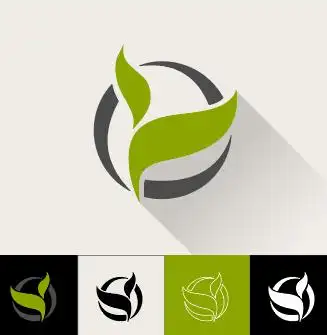 简约小清新叶形商务标志矢量素材