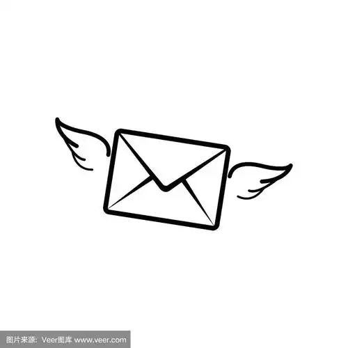 带翅膀图标的信封