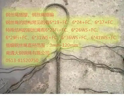 6股钢丝绳的插编方法和插接说明