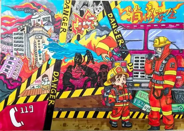 "119"消防宣传月预热丨珠海市第八届"我是小小消防员"儿童消防绘画