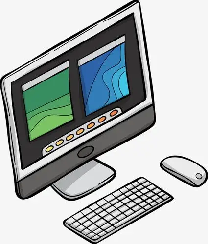 卡通手绘台式电脑