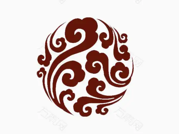 中国复古风圆形云花纹png元素素材图片下载-万素网