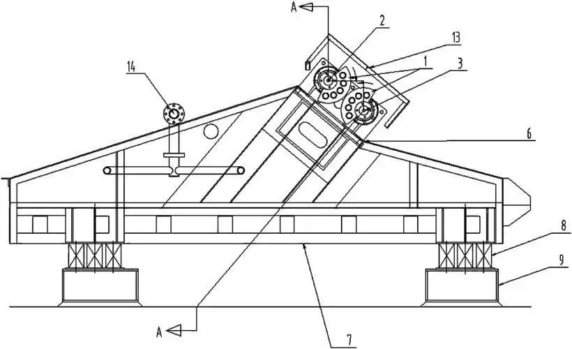 提供了一种双轴式偏心振动筛,包括传动轴,以及设置在传动轴上的偏心轮